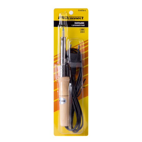 Soldering iron PD ProConnect, 220 V/65 W, wooden handle, blister