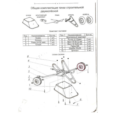 Тачка 110л Мастер-Инструмент с кол. 4.80 D16/12