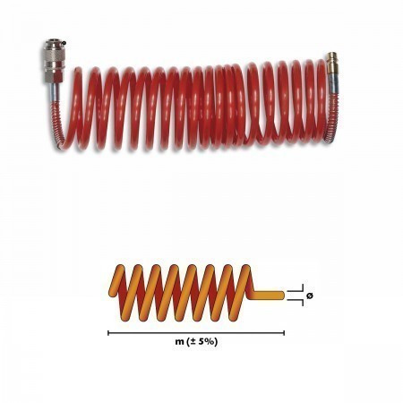 Spiral hose GAV SRU 30 m, D 6*8, quick-release