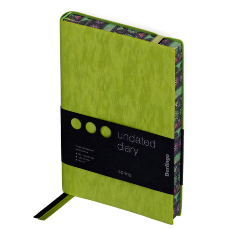 Undated diary, B6, 160 l., leatherette, Berlingo "Spring", light green, full-color cut