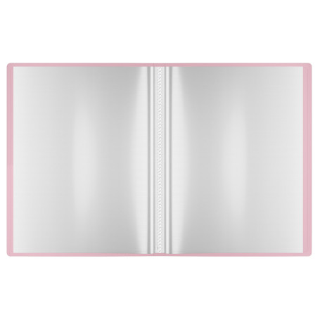 Folder with 10 Berlingo "Haze" inserts, 9 mm, 600 microns, with inner pocket, blue, soft touch