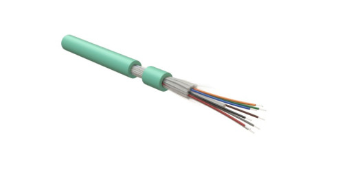 FO-DT-IN-503-2- FRHFLTx-AQ Fiber optic cable 50/125 (OM3) multimode, 2 fibers, dense buffer coating (tight buffer) internal, FRHFLTx, -60°C – +70°C, blue (aqua)