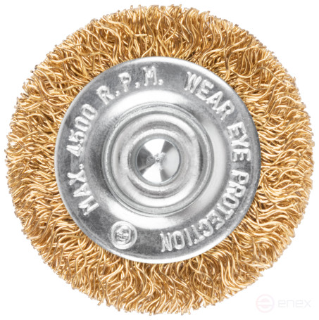 Щетка для дрели, тип "Плоская", латун. витая проволока 0,3 мм, 38 мм, блистер, CUTOP Profi