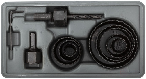 Пилы круговые набор 8 шт. (19, 22, 29, 32, 38, 44, 51, 64 мм) в кейсе