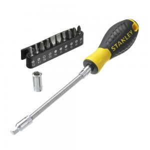 Screwdriver with 10 replaceable bits with flexible rod STANLEY 0-62-508