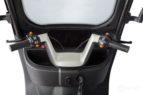 Electric tricycle Rutrike Gelbert Sarin 48V/60V 1000W, brown and white