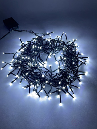 LED Christmas Garland ERA ENIN - GC Tinsel 3.9m Green Wire Cold Light