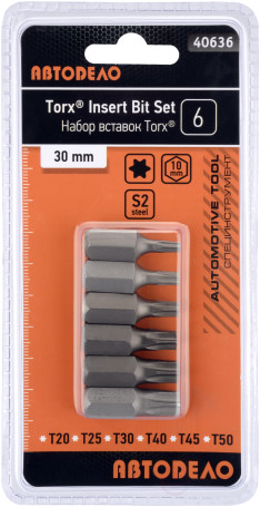 Набор звездочек 6шт.TORX (30мм.блистер) (АвтоDело) 40636