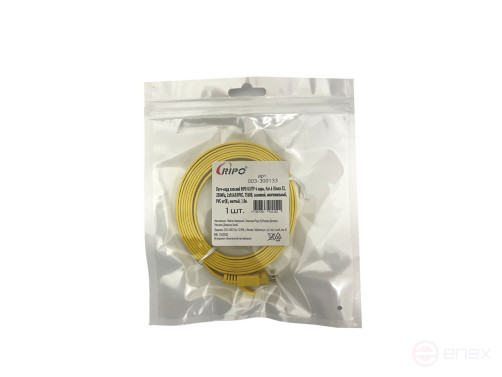 Патч-корд плоский Ripo UTP4 Cat 6, RJ45-RJ45, 1,8 m, PVC (желтый)