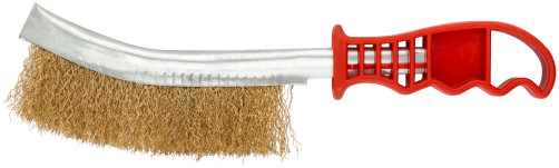 A brush with a curved plastic handle, latuned type B