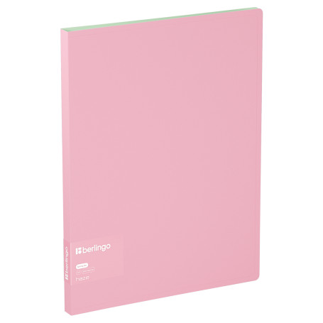 Folder with Berlingo "Haze" spring binder, 17 mm, 600 microns, with inner pocket, pink, soft touch
