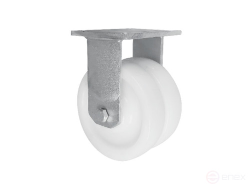 Wheel support d.200 mm non-rotating double heavy-duty cast polyamide