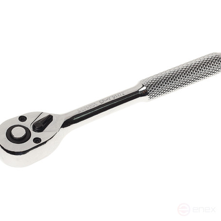 Трещотка ER-91472 1/4" 72-зубцовая с прямой рифленой металлической ручкой L-150мм ЭВРИКА /1/25/100