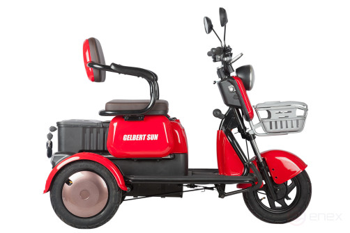 Электротрицикл Rutrike Gelbert Sun 48V/60V 650Вт, красный
