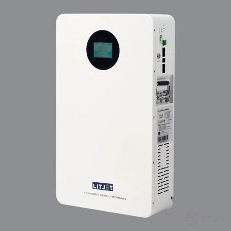 Литиевый аккумулятор тяговый ЛИТДЖЕТ GREEN LiFePO4 51,2V 100Ah 5KWh 100A, CAN/RS485 c/d 100A настенный