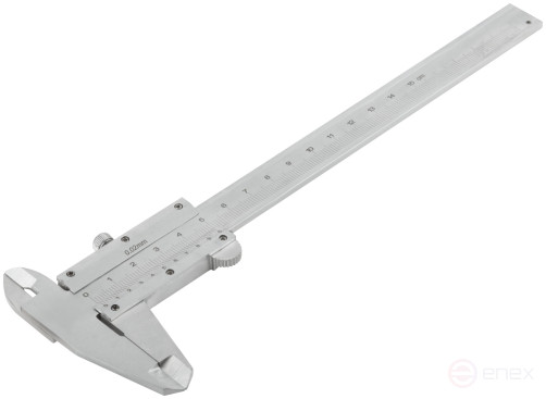 Metal chrome-plated caliper 150 mm/ 0.02 mm (plastic case)