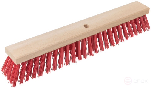 Profi wooden outdoor brush, stiff bristles, threaded hole at an angle, 5-row, 500x65 mm