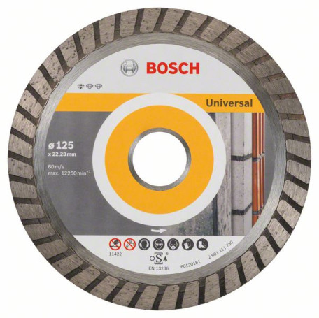 Diamond cutting wheel Standard for Universal Turbo 125 x 22.23 x 2 x 10 mm, 2608603250