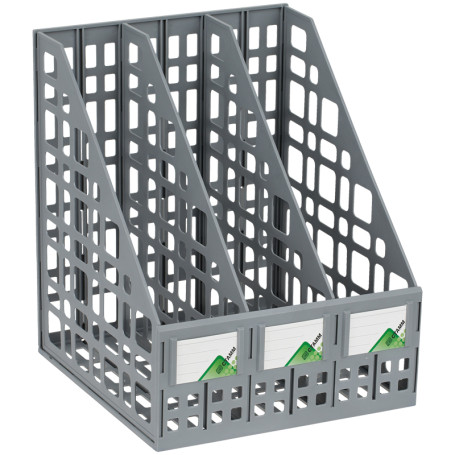 Лоток для бумаг вертикальный СТАММ, сборный, 3 отделения, серый
