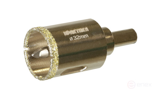 Коронка алмазная ПРАКТИКА "Профи" по керамограниту/керамике 32х70мм, пилотное сверло, (1шт) (917-620)