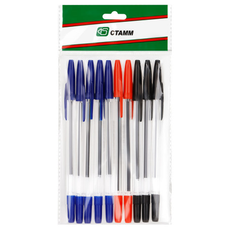 Set of ballpoint pens STAMM "511" 10 pcs., 03cv., 1.0mm, European weight