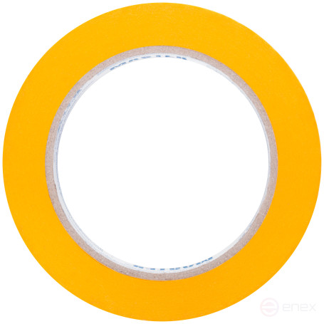 Golden paint tape, rice paper, heat resistant. up to 120°C, UV resistance up to 30 days, 25 mm x 50 m