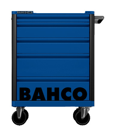 Tool cart with 5 drawers and protective sides, blue