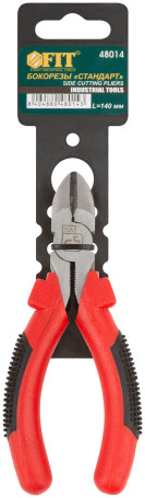 Side cutters "Standard", red and black plastic handles, polished steel 140 mm
