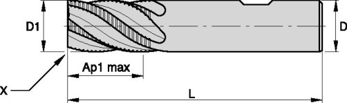 Milling cutter F4BJ2000BWX20L380 KCPM15