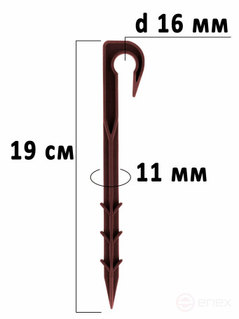 Drip irrigation pegs 40 pieces for tube d 16mm brown