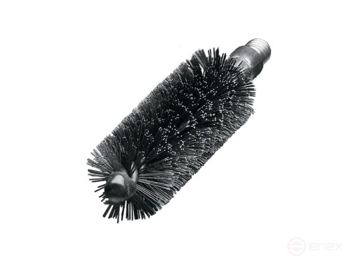 IBGD brush ruff, 160*100 mm, diameter 125 mm, double spiral, straight steel wire STA 0.48 mm, fit W1/2"