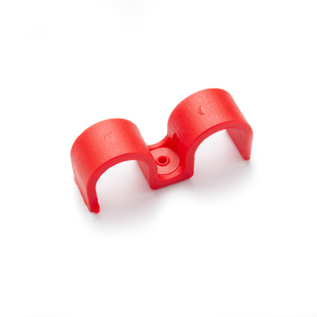 Fasteners-bracket for plumbing pipes for mounting guns (16 mm, red, double-sided, 60 pcs/pack)