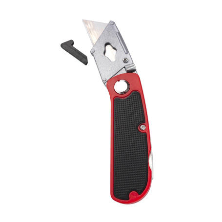 Trapezoidal knife with automatic locking
