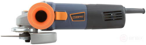 MAX-PRO Шлифмашина угловая 950 Вт; 3000-11000 об/мин; быстрозажимной кожух 125 мм; регулировка оборотов; антивибрационная ручка; дополнительные щетки;
