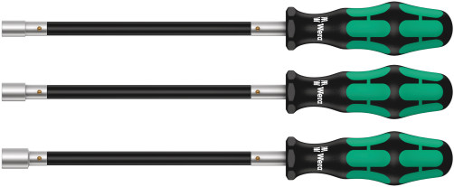 391/3 Set of socket screwdrivers with a flexible rod, 3 items