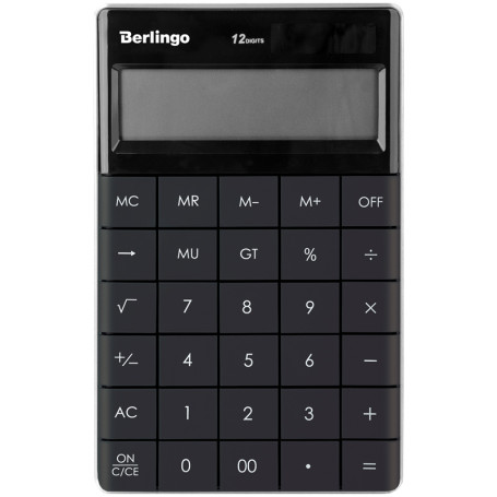 Berlingo desktop calculator "Power TX", 12 sizes, dual power supply, 165*105*13 mm, anthracite