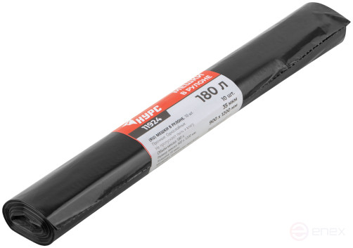 Bags for construction debris, durable LDPE, 180 l, 900x1200mm, 35 microns thick, 10 pcs.