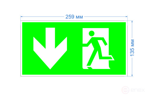 Пиктограмма ЭРА INFO-SSA-118 бэклит 259x128мм Человек-стрелка-вниз зеленая SSA-103
