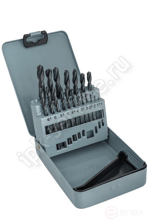 Набор сверл по металлу НС19И от 1 до 10 шаг 0,5, 19шт. Р6М5