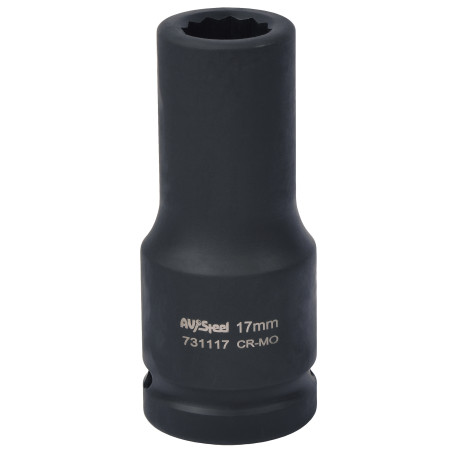 Головка ударная 3/4" двенадцатигранная удлиненная 17мм "AV Steel" AV-731117