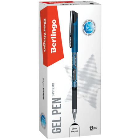 Ручка гелевая Berlingo "SystemX", черная, 0,5 мм, грип