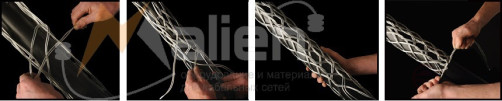 Detachable (pass-through) cable stocking KCR130/2, 110-130mm, L=900mm, 2 MALIEN loops