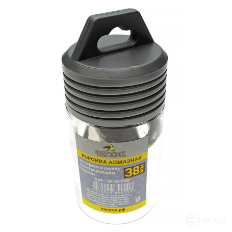 Коронка алмазная по кафелю и стеклу 38 мм с ц/с, Чеглок (5/60)