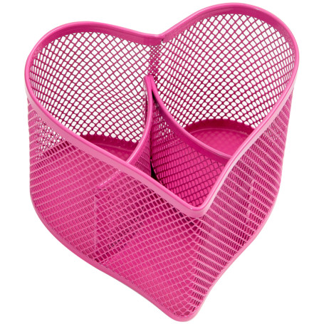 Berlingo "Steel&Style" table stand, 3 sections, metal, heart-shaped, pink