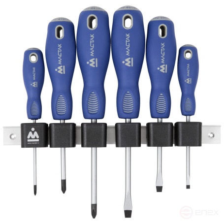 Screwdriver set with holder, 6 pieces MASTER 04-6RB