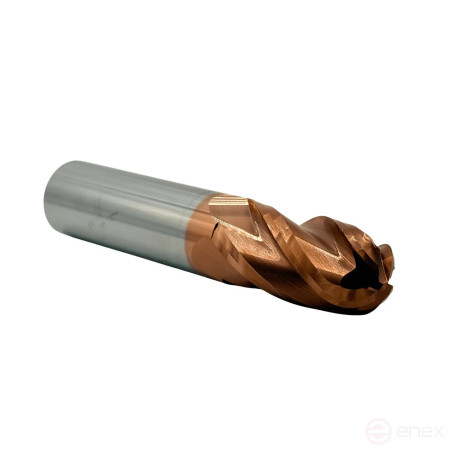 Spherical carbide milling cutter c/x f 20x40x100 mm z=4 on steel, coated with TiXCo, HRC 55 TORNERI T026301