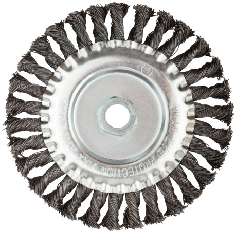 Corkscrew wheel, nut M14, steel twisted wire 150 mm