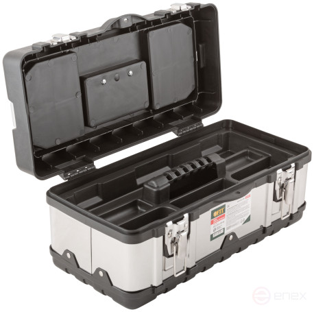 Ящик для инструмента пластиковый 16" (410х215х185 мм) замки и стенки нерж. сталь