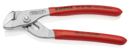 Mini adjustable pliers with a comb joint, 17 mm (11/16"), turnkey 14 mm, L-125 mm, chrome, 1-k handles