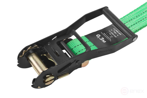 Load fastening strap, ratchet mechanism 230 mm, polyester tape 50 mm x 10 m, 2000 / 4000 kg